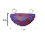 Purple Turquoise Stone Necklace for Jewelry Making 9X18mm Moon/Crescent Bezel Charms Pendants Connectors 925 Sterling Silver