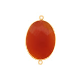 Carnelian Oval Pendant - Boho Chic Gemstone Necklace with 24kt Gold Elegance