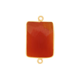 Carnelian Rectangle/Bar Pendant - Boho Chic Gemstone Necklace with 24kt Gold Elegance