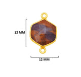 Mookaite Jasper Stone Necklace for Jewelry Making 12mm 15mm 18mm Hexagon Bezel Charms Connectors 24K Gold Plated Over 925 Sterling Silver