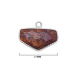 Mookaite Jasper Stone Necklace for Jewelry Making 12mm 15mm 18mm Hexagon Bezel Charms Connectors 24K Gold Plated Over 925 Sterling Silver