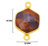 Mookaite Jasper Stone Necklace for Jewelry Making 12mm 15mm 18mm Hexagon Bezel Charms Connectors 24K Gold Plated Over 925 Sterling Silver