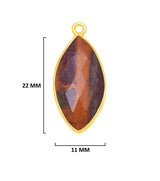 Mookaite Jasper Stone Necklace for Jewelry Making 11X22mm Marquise/Evil Eye Bezel Charms Pendants 24K Gold Plated Over 925 Sterling Silver