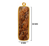 Mookaite Jasper Stone Necklace for Jewelry Making 10X40mm 15X20mm 8X30mm Rectangle/Bar Bezel Charms 24K Gold Plated Over 925 Sterling Silver
