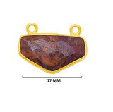 Mookaite Jasper Stone Necklace for Jewelry Making 17mm Chevron Bezel Charms Pendants Connectors 24K Gold Plated Over 925 Sterling Silver