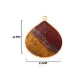 Mookaite Jasper Stone Necklace for Jewelry Making 12 15 18mm 25mm 30mm Heart Bezel Charms Pendants 24K Gold Plated Over 925 Sterling Silver
