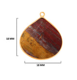 Mookaite Jasper Stone Necklace for Jewelry Making 12 15 18mm 25mm 30mm Heart Bezel Charms Pendants 24K Gold Plated Over 925 Sterling Silver