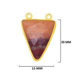 Mookaite Jasper Stone Necklace for Jewelry Making 15mm 15X20mm 18X25mm Triangle Bezel Charm Pendant 24K Gold Plated Over 925 Sterling Silver