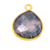 Moss Agate Heart Pendant - Boho Chic Gemstone Necklace with 24kt Gold Elegance