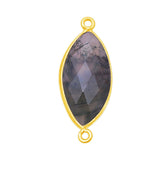 Moss Agate Marquise/Evil Eye Pendant - Boho Chic Gemstone Necklace with 24kt Gold Elegance