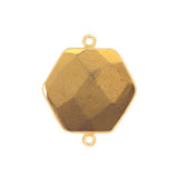 Pyrite Gold Coated Stone Necklace for Jewelry Making 12mm 15mm 18mm Hexagon Bezel Charms Pendants Connectors 24K Gold Plated Over Silver