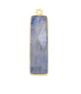 Rainbow Moonstone Rectangle/Bar Pendant - Boho Chic Gemstone Necklace with 24kt Gold Elegance