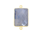 Rainbow Moonstone Rectangle/Bar Pendant - Boho Chic Gemstone Necklace with 24kt Gold Elegance