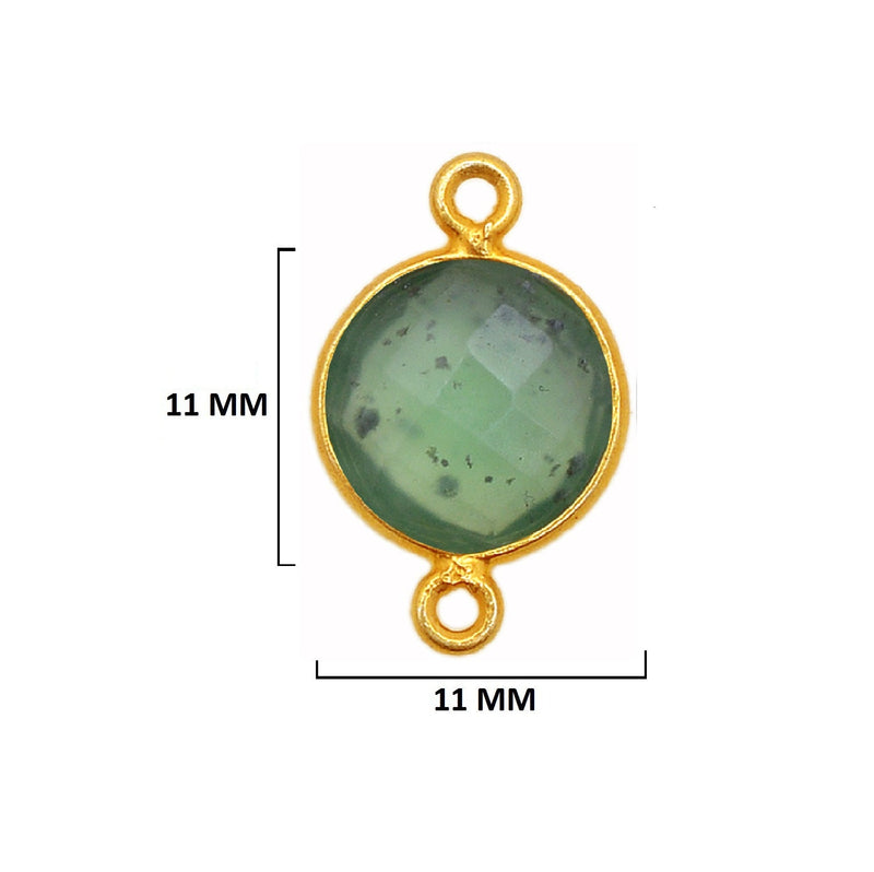 Serpentine Stone Necklace Jewelry Making 11mm 15mm 18mm Coin/Round Bezel Charms Pendants Connectors 24K Gold Plated Over 925 Sterling Silver
