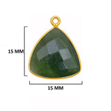 Serpentine Stone Necklace for Jewelry Making 15mm 15X20mm 18X25mm Triangle Bezel Charms Connectors 24K Gold Plated Over 925 Sterling Silver