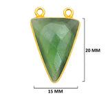 Serpentine Stone Necklace for Jewelry Making 15mm 15X20mm 18X25mm Triangle Bezel Charms Connectors 24K Gold Plated Over 925 Sterling Silver