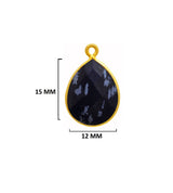 Snowflake Obsidian Jewelry Making 10X40 12X15 15X18 18X25 22X30 25X35 8X26 Pear/Flat Teardrop Bezel 24K Gold Plated Over 925 Sterling Silver