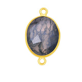 Moss Agate Oval Pendant - Boho Chic Gemstone Necklace with 24kt Gold Elegance