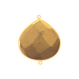 Pyrite Gold Coated Stone Necklace Jewelry Making 12mm 15mm 18mm 25mm 30mm Heart Bezel Charms Pendants Connectors 24K Gold Plated Over Silver