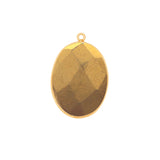 Pyrite Gold Coated Stone Necklace for Jewelry Making 10X15 12X15 13X30 15X18 15X20 18X25 8X10 Oval Bezel Charms 24K Gold Plated Over Silver