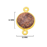 Picture Jasper Stone Necklace for Jewelry Making 11mm 15mm 18mm Coin/Round Bezel Charms Connectors 24K Gold Plated Over 925 Sterling Silver