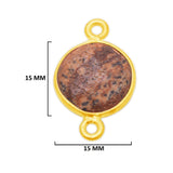 Picture Jasper Stone Necklace for Jewelry Making 11mm 15mm 18mm Coin/Round Bezel Charms Connectors 24K Gold Plated Over 925 Sterling Silver