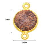 Picture Jasper Stone Necklace for Jewelry Making 11mm 15mm 18mm Coin/Round Bezel Charms Connectors 24K Gold Plated Over 925 Sterling Silver