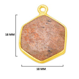 Picture Jasper Stone Necklace for Jewelry Making 12mm 15mm 18mm Hexagon Bezel Charms Connectors 24K Gold Plated Over 925 Sterling Silver