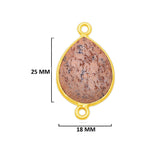 Picture Jasper Jewelry Making 10X40 12X15 15X18 18X25 22X30 25X35 8X26 Pear/Flat Teardrop Bezel 24K Gold Plated Over 925 Sterling Silver