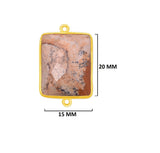 Picture Jasper Stone Necklace for Jewelry Making 10X40mm 15X20mm 8X30mm Rectangle/Bar Bezel Charms 24K Gold Plated Over 925 Sterling Silver