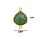 Serpentine Stone Necklace for Jewelry Making 12mm 15mm 18mm 25mm 30mm Heart Bezel Charms Pendants 24K Gold Plated Over 925 Sterling Silver
