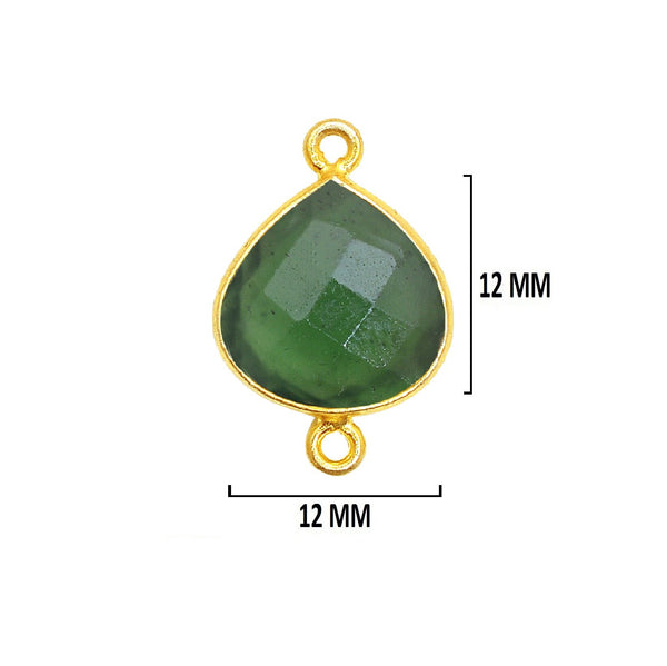 Serpentine Stone Necklace for Jewelry Making 12mm 15mm 18mm 25mm 30mm Heart Bezel Charms Pendants 24K Gold Plated Over 925 Sterling Silver