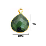 Serpentine Stone Necklace for Jewelry Making 12mm 15mm 18mm 25mm 30mm Heart Bezel Charms Pendants 24K Gold Plated Over 925 Sterling Silver