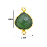 Serpentine Stone Necklace for Jewelry Making 12mm 15mm 18mm 25mm 30mm Heart Bezel Charms Pendants 24K Gold Plated Over 925 Sterling Silver