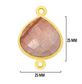 Picture Jasper Stone Necklace for Jewelry Making 12mm 15mm 18mm 25mm 30mm Heart Bezel Charm Pendant 24K Gold Plated Over 925 Sterling Silver