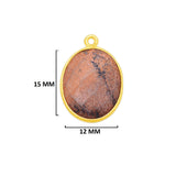 Picture Jasper Stone for Jewelry Making 10X15 12X15 13X30 15X18 15X20 18X25 8X10 Oval Bezel Charms 24K Gold Plated Over 925 Sterling Silver