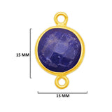 Sodalite Stone Necklace Jewelry Making 11mm 15mm 18mm Coin/Round Bezel Charms Pendants Connectors 24K Gold Plated Over 925 Sterling Silver