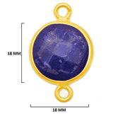 Sodalite Stone Necklace Jewelry Making 11mm 15mm 18mm Coin/Round Bezel Charms Pendants Connectors 24K Gold Plated Over 925 Sterling Silver