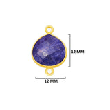 Sodalite Stone Necklace for Jewelry Making 12mm 15mm 18mm 25mm 30mm Heart Bezel Charms Connectors 24K Gold Plated Over 925 Sterling Silver