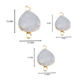 24k Gold Electroplated - Kissed Gray Druzy - Handmade Pendant Necklace - Gothy Elegance & Jewelry Gift