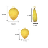 Yellow druzy natural bezel charms pendants, 12X15mm pear-shaped 24k gold electroplated women jewelry-making earrings, bracelets, necklaces, and DIY crafts.