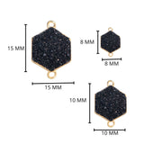 24k Gold electroplated - Kissed Black Druzy - Handmade Pendant Necklace - Gothy Elegance & Jewelry Gift