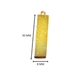 Yellow druzy natural bezel charms pendants, 8X30mm rectangle-shaped 24k gold electroplated women jewelry-making earrings, bracelets, necklaces, and DIY crafts.