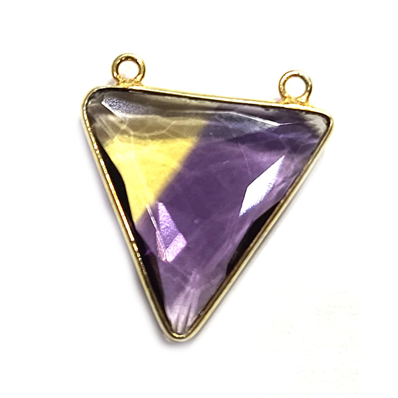 Boho Chic Ametrine Bezel Pendant - Handcrafted Gemstone Necklace with 24kt Gold Plating