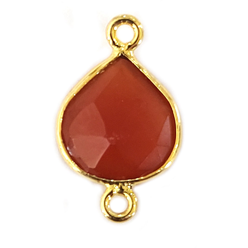 Carnelian Heart Pendant - Boho Chic Gemstone Necklace with 24kt Gold Elegance