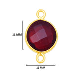 Garnet Coin/Round Pendant - Boho Chic Gemstone Necklace with 24kt Gold Elegance