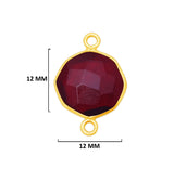 Garnet Hexagon Pendant - Boho Chic Gemstone Necklace with 24kt Gold Elegance