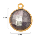 Pyrite Stone Necklace for Jewelry Making 11mm 15mm 18mm Coin/Round Bezel Charms Pendants 24K Gold Plated Over 925 Sterling Silver Chakra DIY