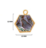 Abalone Shell Stone Necklace for Jewelry Making - 12mm 15mm 18mm Hexagon Bezel Charms Pendants 24K Gold Electroplated Chakra DIY
