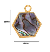 Abalone Shell Stone Necklace for Jewelry Making - 12mm 15mm 18mm Hexagon Bezel Charms Pendants 24K Gold Electroplated Chakra DIY
